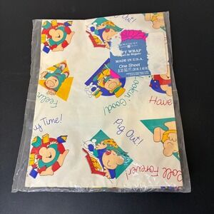 American Greetings Forget Me Not Ziggy Gift Wrap Paper One Sheet 30x40" Vintage